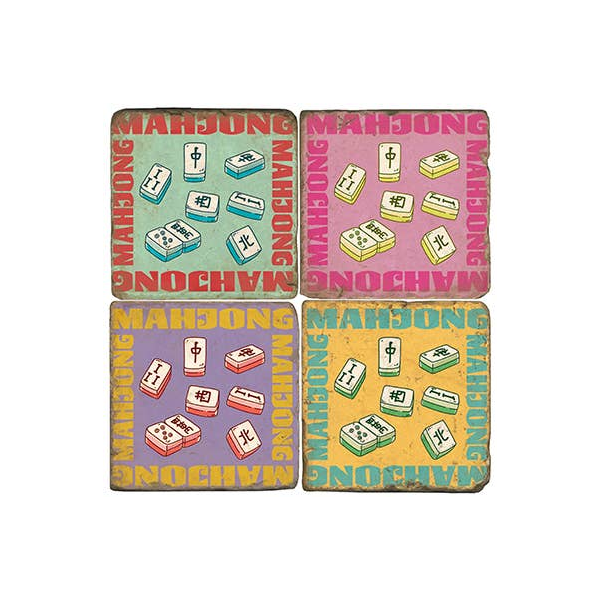 Mahjong II - Tumbled Marble Coasters Set/4 Carats Mcallen, TX