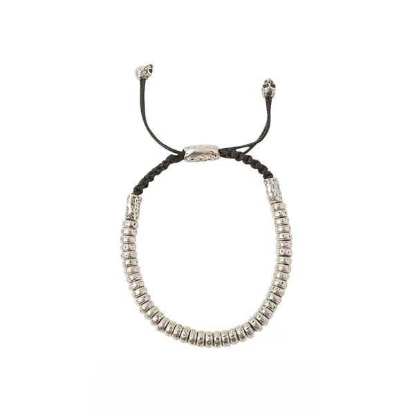 John Varvatos Silver Distressed Rondelle Bead Bracelet Carats Mcallen, TX