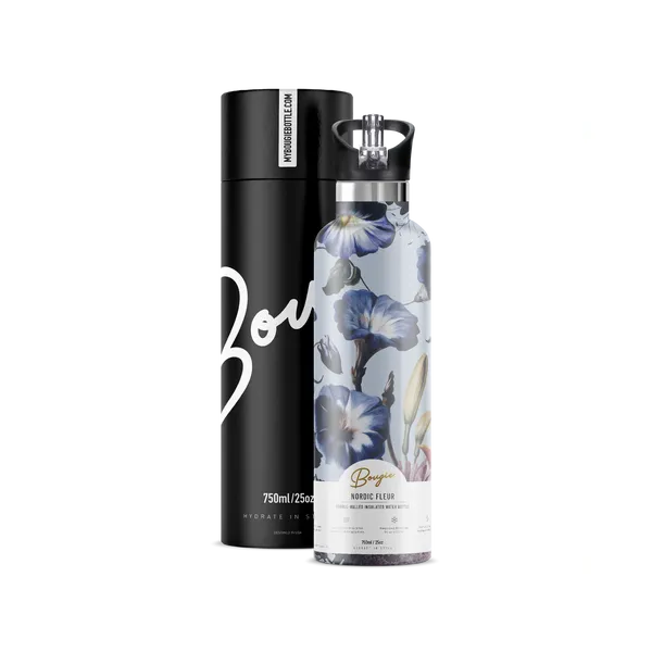 Nordic Fleur Insulated 25oz Water Bottle Gift Tube Carats Mcallen, TX