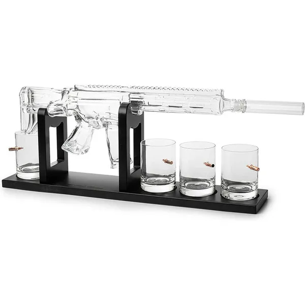 Whiskey Gun Decanter Set 1000 ml & 4 Bullet Glasses Carats Mcallen, TX