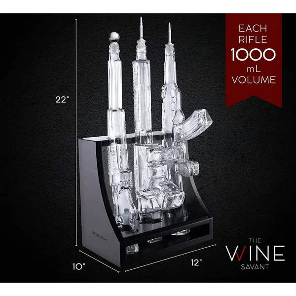 TWS-Gun Decanter Set-3 Gun Decanter AR-15, AK-47 & Rifle Carats Mcallen, TX