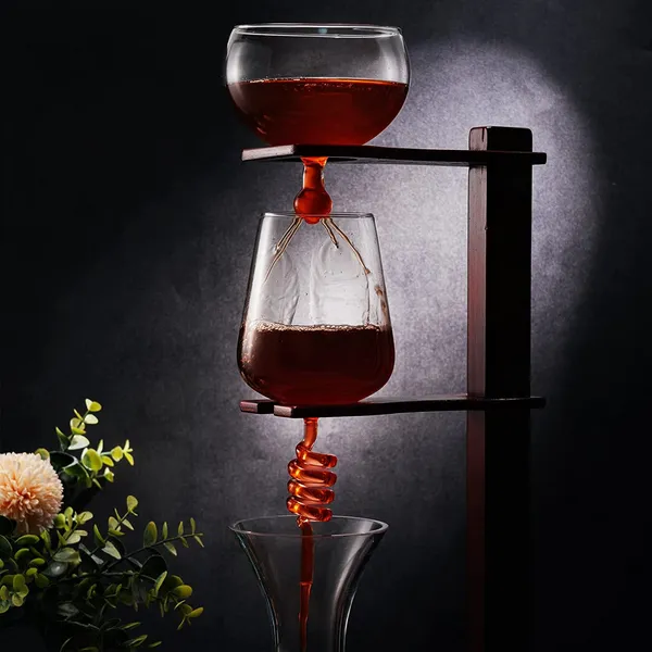 Wine Tower Decanting & Aerator Set by The Wine Savant - Unique Wine Decanter - 3 Aerating Parts - Upper, Middle & Lower Aerators - Whisky & Wines Cara Image 3 Carats Mcallen, TX
