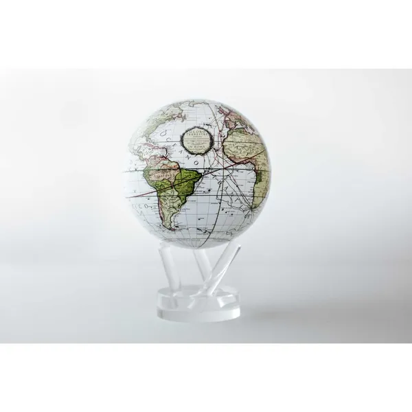 Antique Terrestrial White Mova Globe 4.5