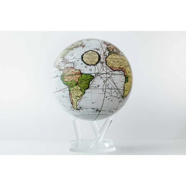 Antique Terrestrial White Mova Globe 8.5