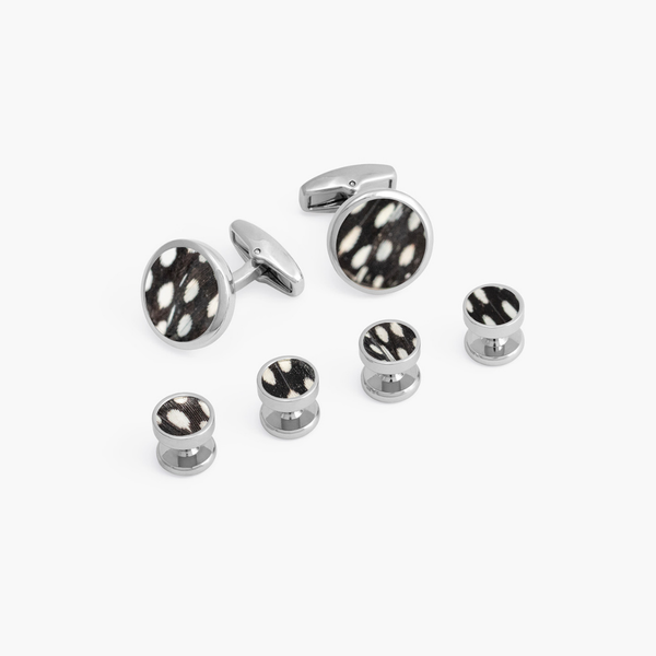 Bear Cufflink & Studs Set- Rhodium Carats Mcallen, TX