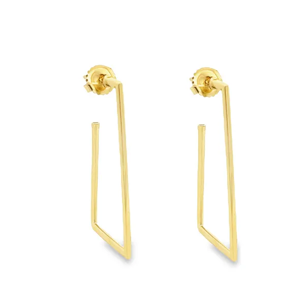 18K Yellow Gold Large Rectangular Earrings Carats Mcallen, TX