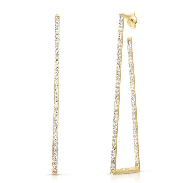 18K Yellow Gold Large Triangle Earrings Carats Mcallen, TX