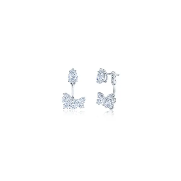 AMERICAN BEAUTY PEAR STUD FRONT AND BACK  EARRINGS Carats Mcallen, TX