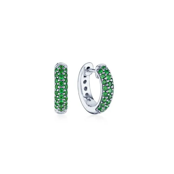 MOONLIGHT PETITE HOOP EARRINGS W/TSAVORITE .51 Carats Mcallen, TX