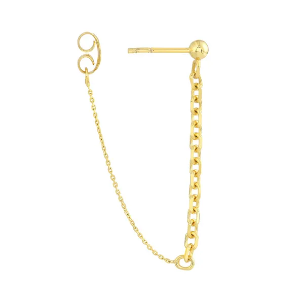 MIDAS 50/50 Cable Chain Front-to-Back Earrings Image 3 Carats Mcallen, TX