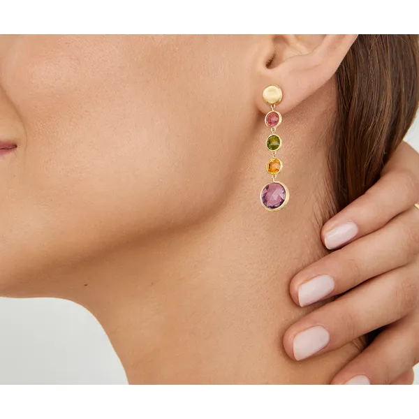 MARCO BICEGO JAIPUR COLOR 18K Yellow Gold Gemstone Drop Earrings Image 2 Carats Mcallen, TX