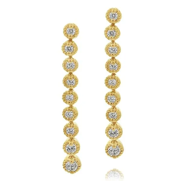 18K Yellow Gold Florentine Drop Earrings Carats Mcallen, TX