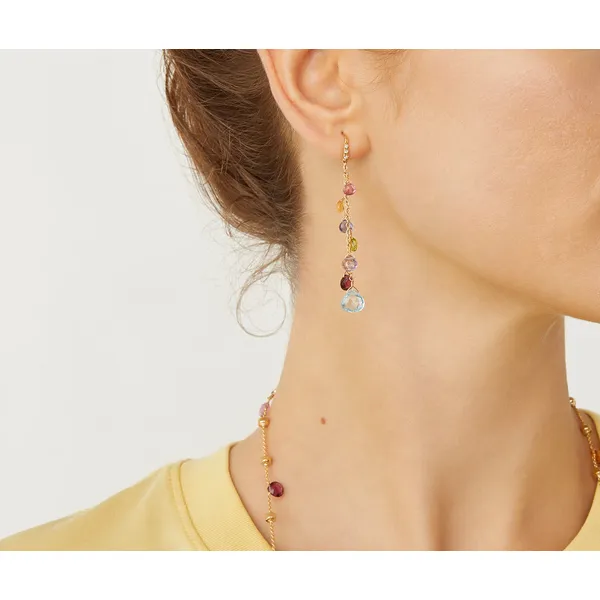 MARCO BICEGO PARADISE 18K Yellow Gold Gemstone Earrings With Diamonds, Long Image 2 Carats Mcallen, TX