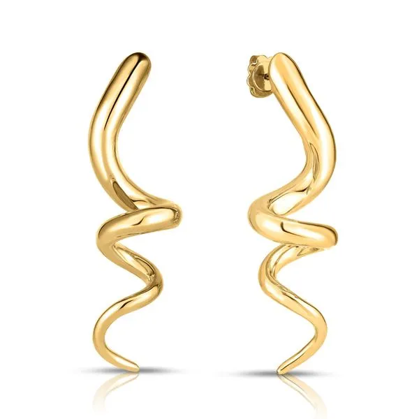 18K Yellow Gold Large Spiral Pin Earrings Carats Mcallen, TX