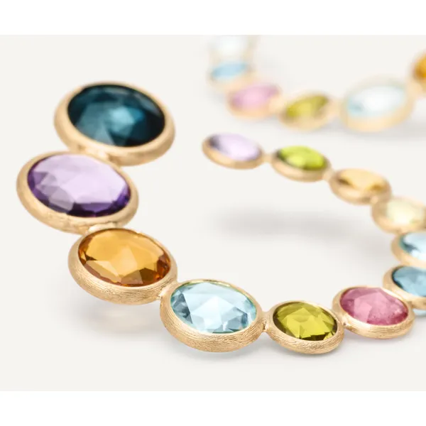 Jaipur Color 18K Yellow Gold Statement Gemstone Wrap Hoops Image 3 Carats Mcallen, TX