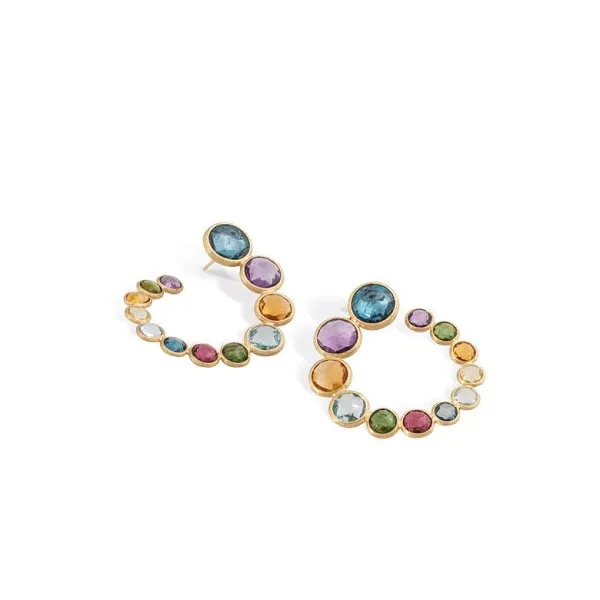 Jaipur Color 18K Yellow Gold Statement Gemstone Wrap Hoops Carats Mcallen, TX
