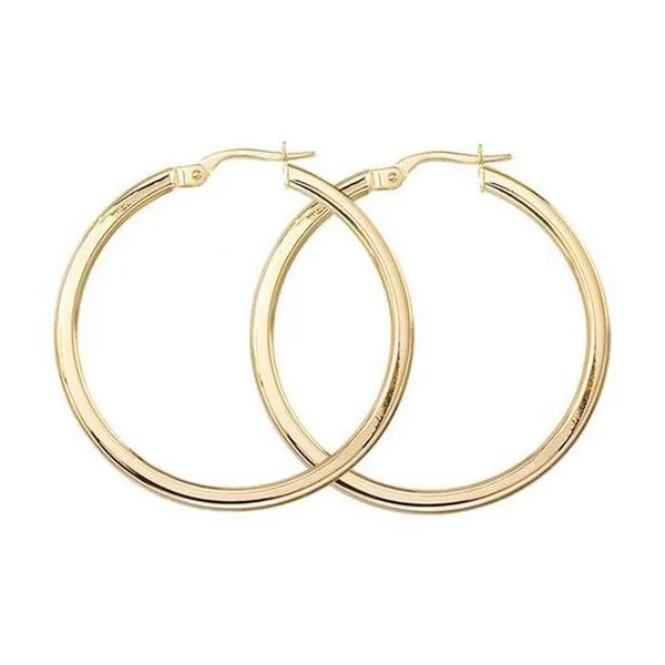 18K Yellow Gold 25mm Hoop Earrings Carats Mcallen, TX