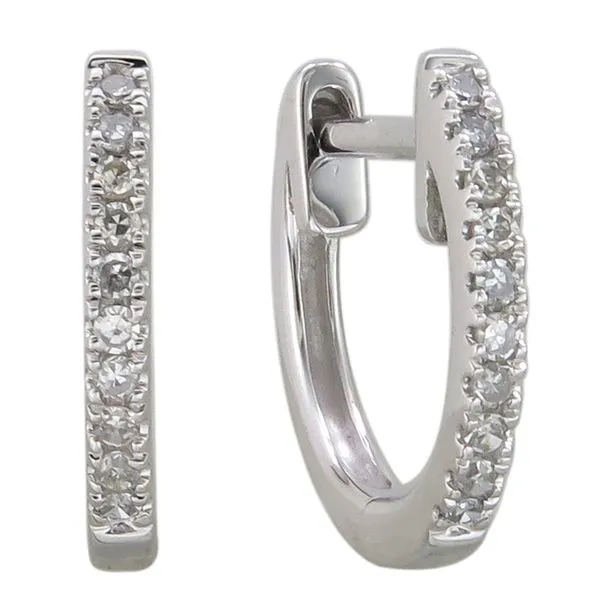 14K White Gold Extra Small Diamond Earrings Carats Mcallen, TX