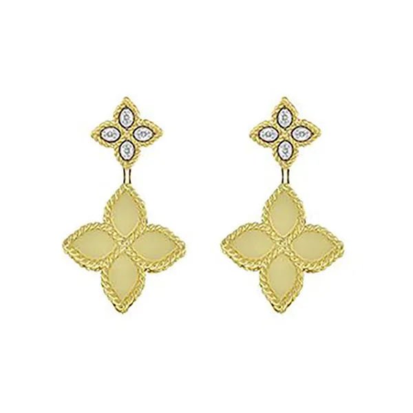 18K YW DIA PRINCESS FLOWER EARRINGS Carats Mcallen, TX