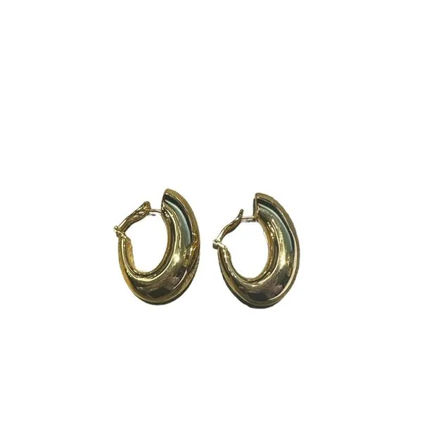 14K Yellow Gold Puffy Hoops Carats Mcallen, TX