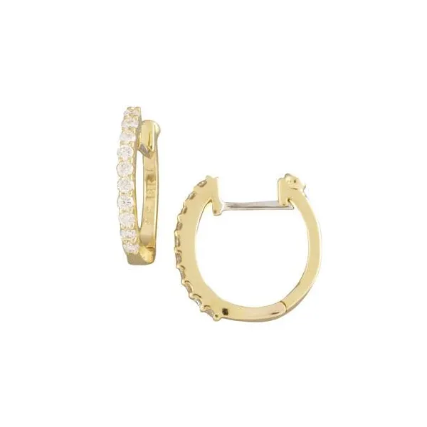 18K GOLD PAVE DIAMOND HUGGY EARRINGS Carats Mcallen, TX