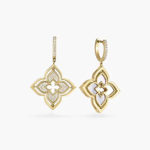 18K YG DIAMOND MOP VENETIAN PRINCESS PIROUETTE EARRINGS Carats Mcallen, TX