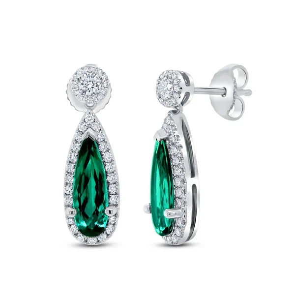 Uneek Signature Collection Pear Shaped Green Tourmaline Anniversary Earrings Image 2 Carats Mcallen, TX