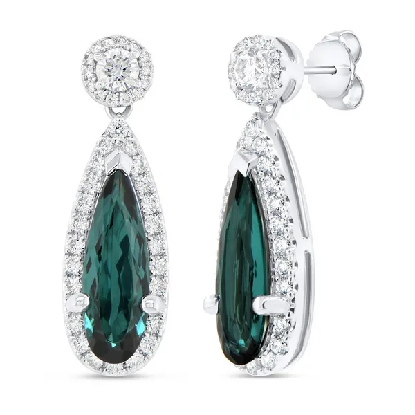 Uneek Signature Collection Pear Shaped Green Tourmaline Anniversary Earrings Carats Mcallen, TX