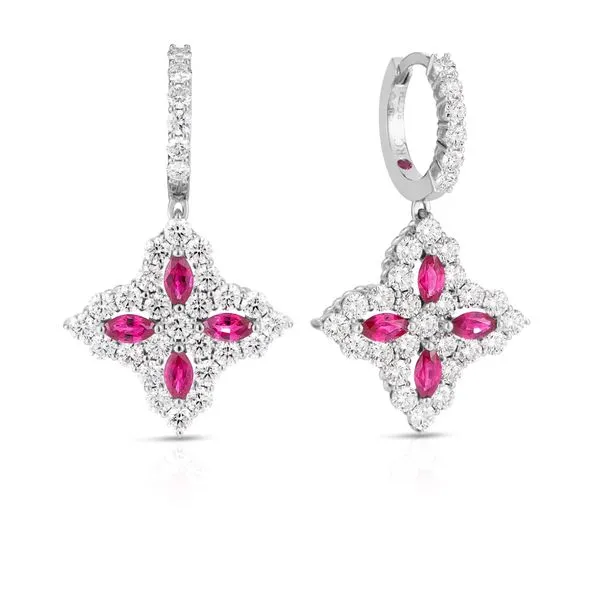 ROBERTO COIN 18K Y DIAMOND RUBY PRINCESS EARRINGS Carats Mcallen, TX