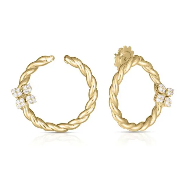 ROBERTO COIN 18K YELLOW GOLD DIAMOND LOVE IN VERONA EARRINGS Carats Mcallen, TX