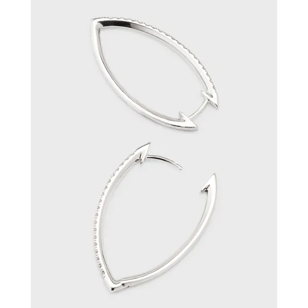 LISA NIK 18K WHITE GOLD PEAR SHAPED HOOP EARRINGS Carats Mcallen, TX