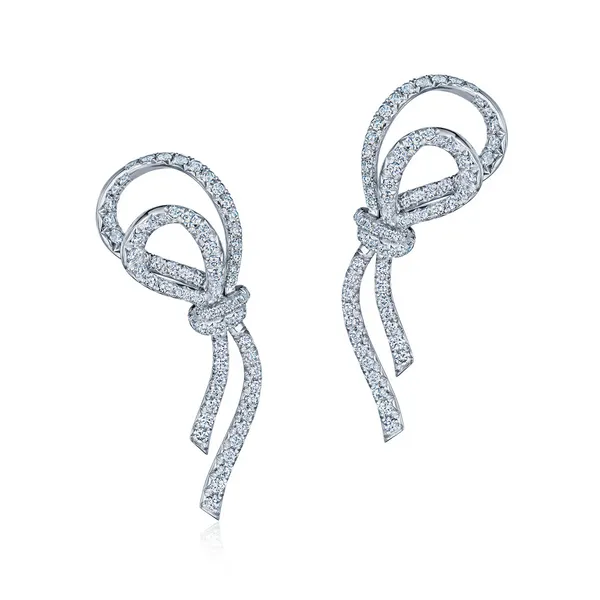 BOW DIAMOND EARRINGS IN PLATINUM Carats Mcallen, TX