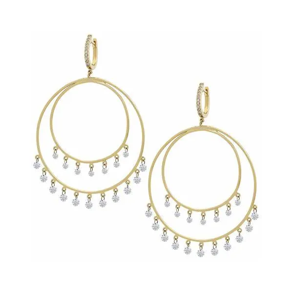 ARESA 18 STONE RD DIAMOND DOUBLE HOOPS YG DIAM 2.22 Carats Mcallen, TX