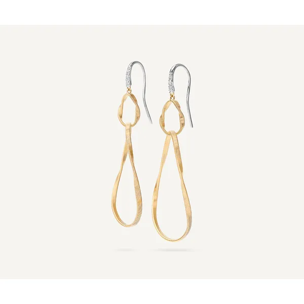MARCO BICEGO 18K Yellow Gold and Diamond Double Drop Earrings Carats Mcallen, TX