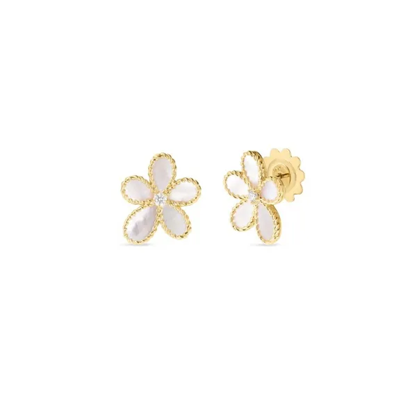 ROBERTO COIN 18K Y DIA MOTHER OF PERAL FLOWER EARRINGS Carats Mcallen, TX