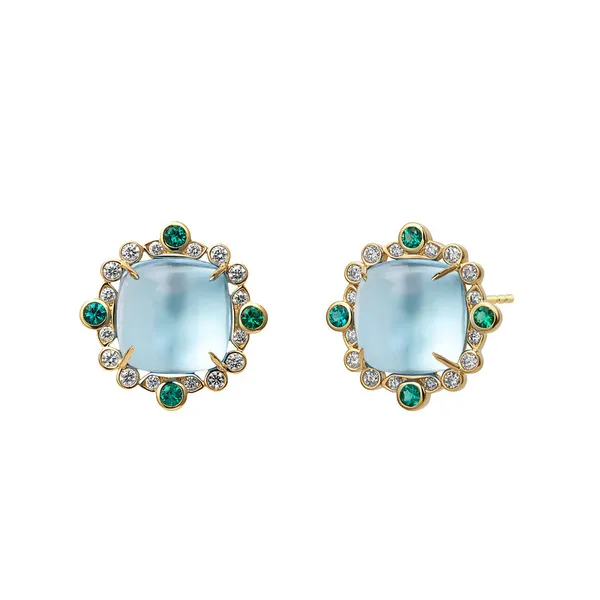 Syna 18k Moon Stone stud earrings Carats Mcallen, TX