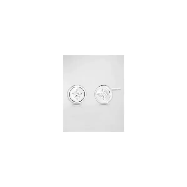 ROBERTO COIN 18 K WHITE GOLD DIAMOND STUD EARRINGS D=.10CTS Carats Mcallen, TX