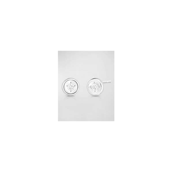 ROBERTO COIN 18 K WHITE GOLD DIAMOND STUD EARRINGS