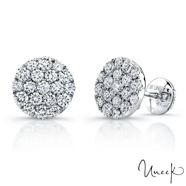 UNEEK 18K WHITE GOLD STUD EARRINGS WITH ROUND DIAMONDS Carats Mcallen, TX
