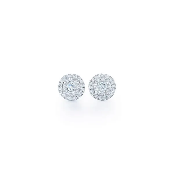 KWIAT SUNBURST STUD EARRINGS WITH DIAMOND HALOS IN 18K WHITE GOLD Carats Mcallen, TX