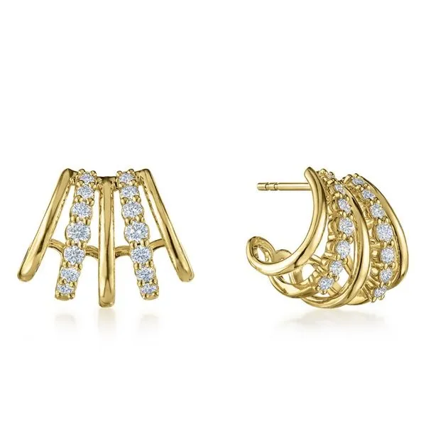 KWIAT 18KT YELLOW GOLD 5 LINE EARRINGS WITH DIAMONDS Carats Mcallen, TX