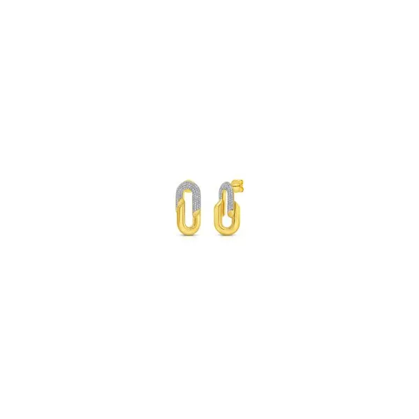Uneek yellow gold oval link earrings Carats Mcallen, TX