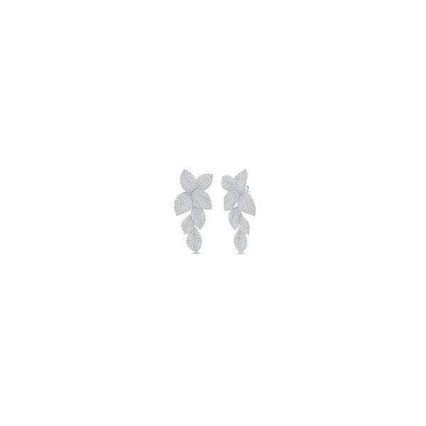 Uneek white gold dangling foral earrings Carats Mcallen, TX