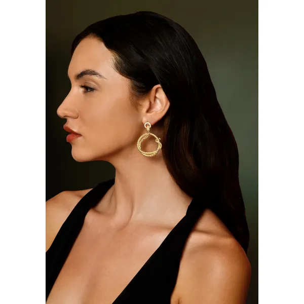 Anabel Aram Serpent Holding Ring Hoop Earrings Image 4 Carats Mcallen, TX