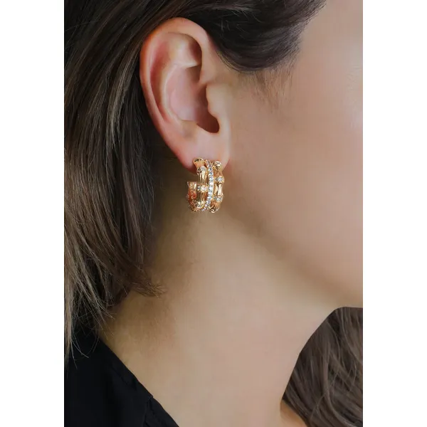 Bamboo Stacked Hoop Earrings Image 2 Carats Mcallen, TX