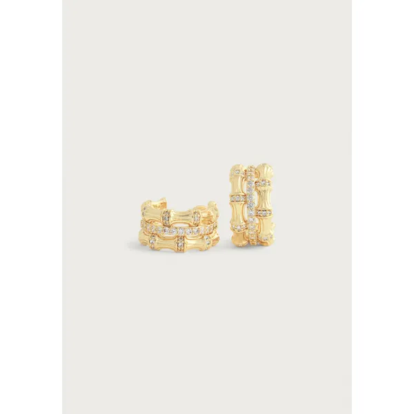 Bamboo Stacked Hoop Earrings Image 3 Carats Mcallen, TX