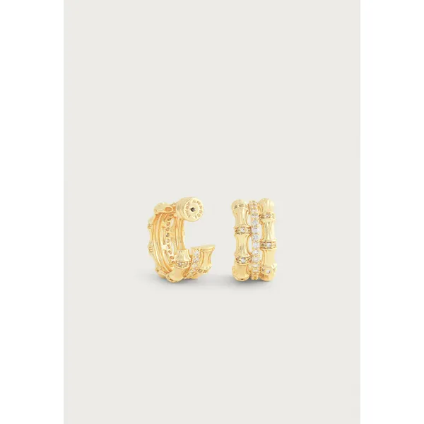 Bamboo Stacked Hoop Earrings Carats Mcallen, TX