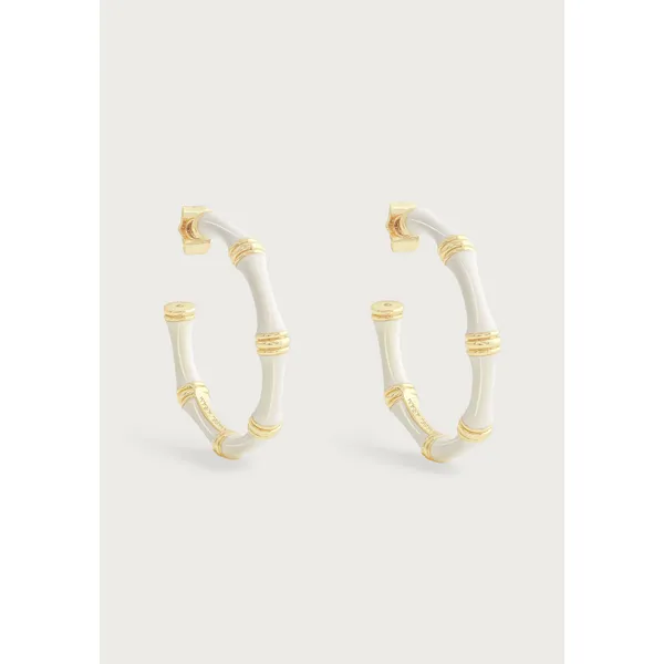 Bamboo Enameled Hoop Earrings Image 2 Carats Mcallen, TX