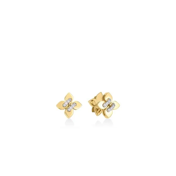 ROBERTO COIN Y/WG LOVE IN VERONA FILO PETITE DIAM FLOWER STUDS Carats Mcallen, TX