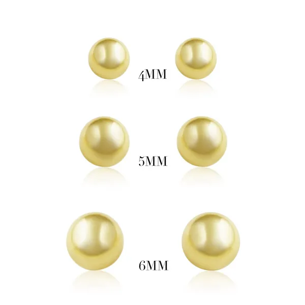 MIDAS 5mm POLISHED BALL STUD EARRINGS Image 2 Carats Mcallen, TX